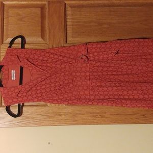 Anthropologie Rust Orange Cotton Midi Dress